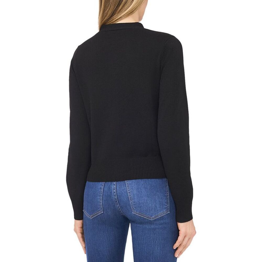 CeCe Classic Black Cardigan with Bow Detail - Picture 2 of 3